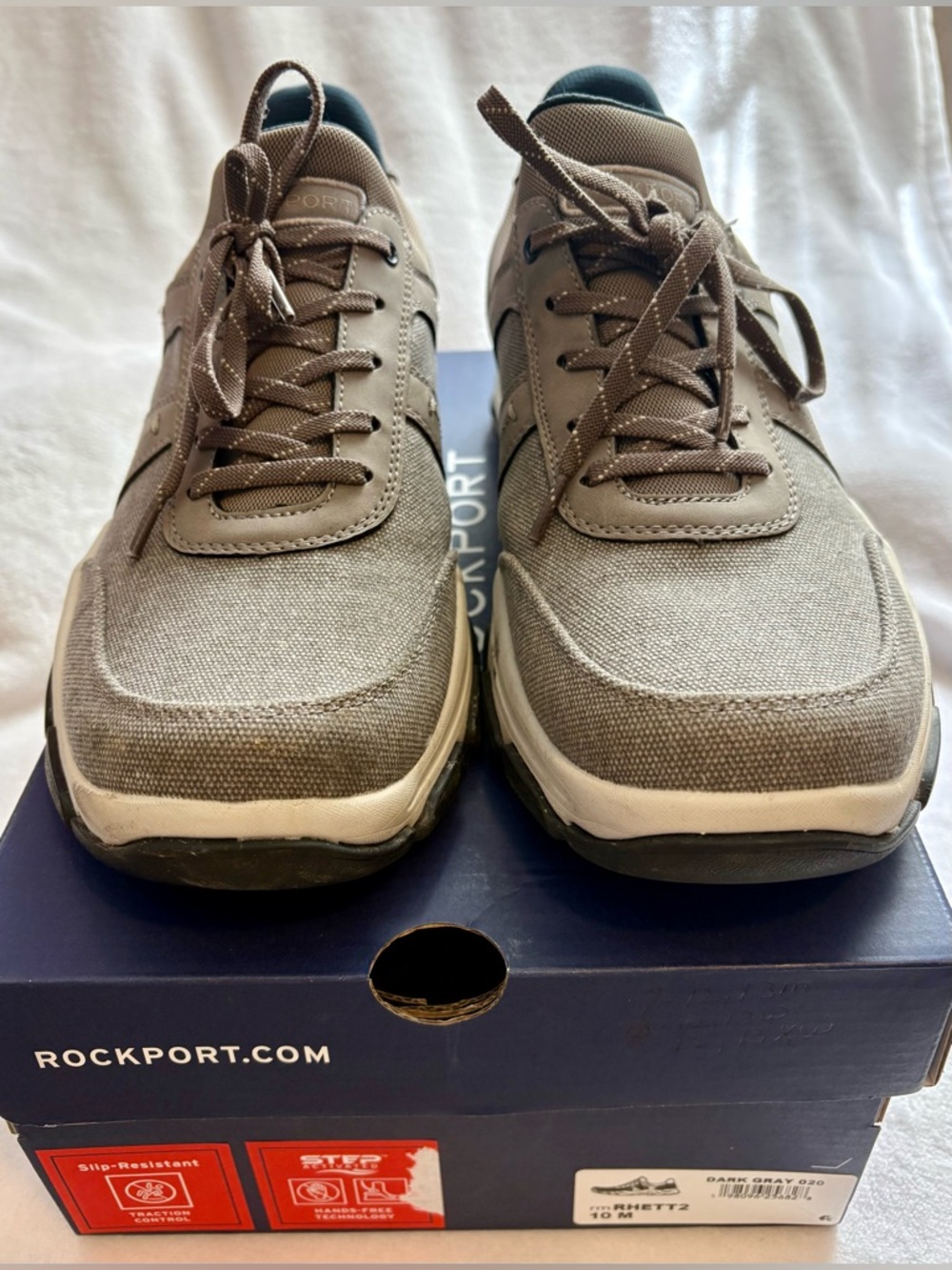 Rockport Rhett Men’s Canvas Sneaker - Dark Gray EUC